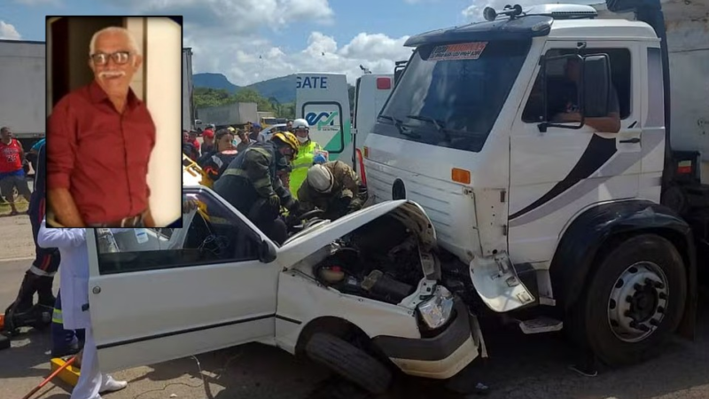 Morre idoso de 84 anos que estava em carro atingido por caminhão na MG-290, em Borda da Mata, MG