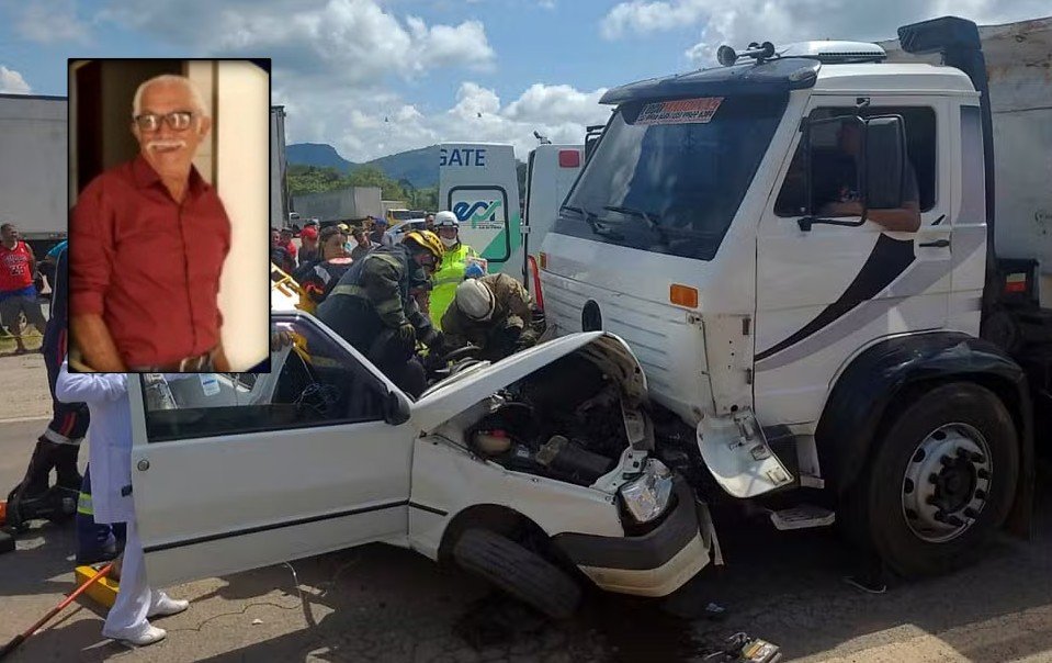 Morre idoso de 84 anos que estava em carro atingido por caminhão na MG-290, em Borda da Mata, MG