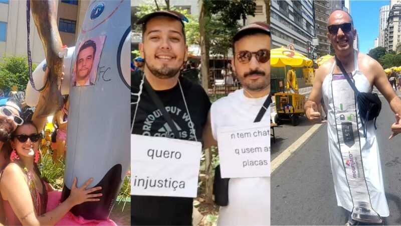 ‘Gretchen harmonizada’, perna cabeluda e Mounjaro: as fantasias irreverentes do Carnaval de rua de SP