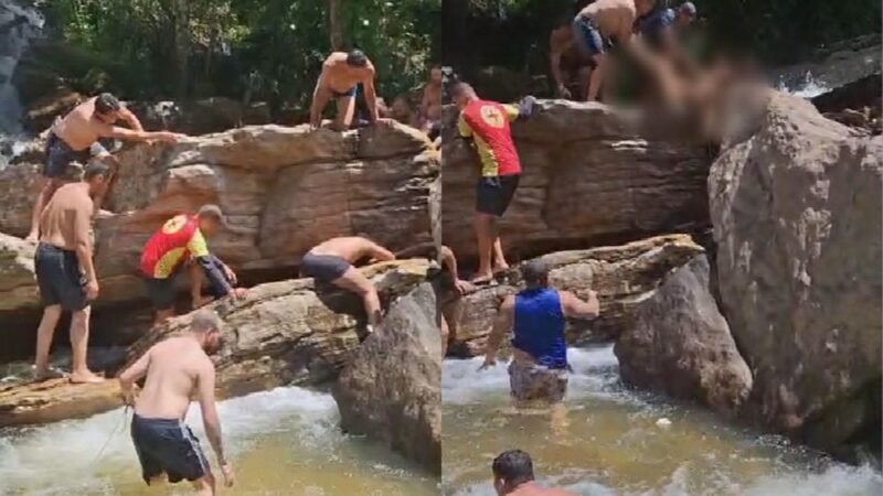 Criança que morreu após ficar com pé preso em cachoeira ficou 20 minutos debaixo d’água, dizem bombeiros