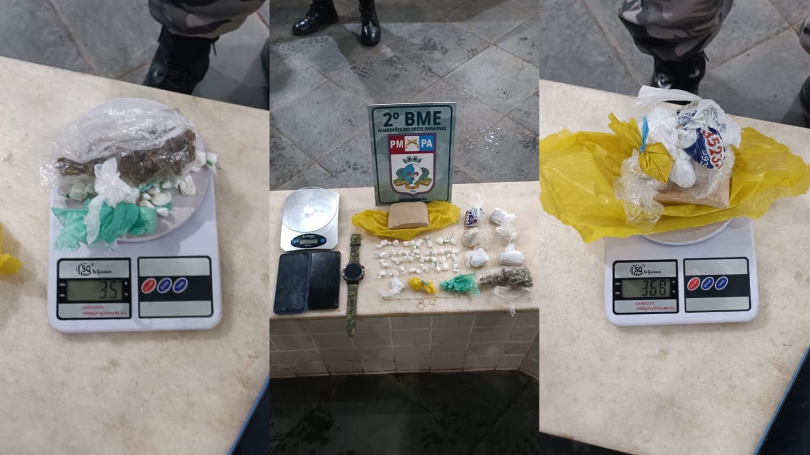 Dupla é presa com 403 gramas de drogas durante ação do 2º BME no Urumari