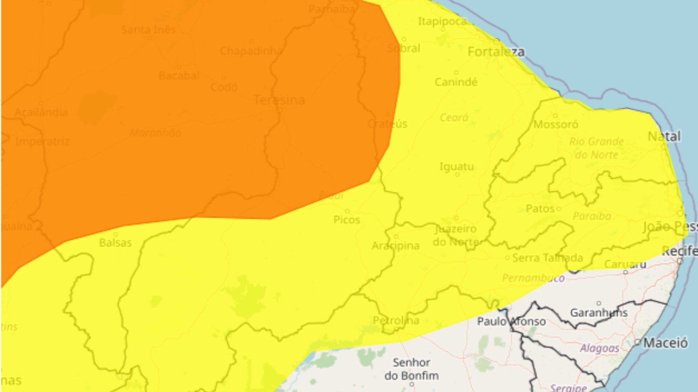 ‘Perigo potencial’: Inmet emite alerta de chuvas intensas para Caruaru e outras 54 cidades do interior de PE