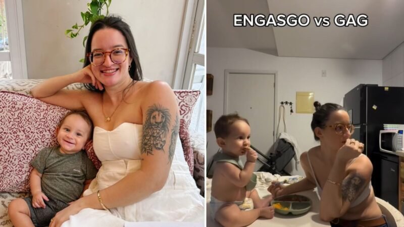 Influenciadora desengasga filho de 7 meses com manobra e vídeo viraliza; ASSISTA