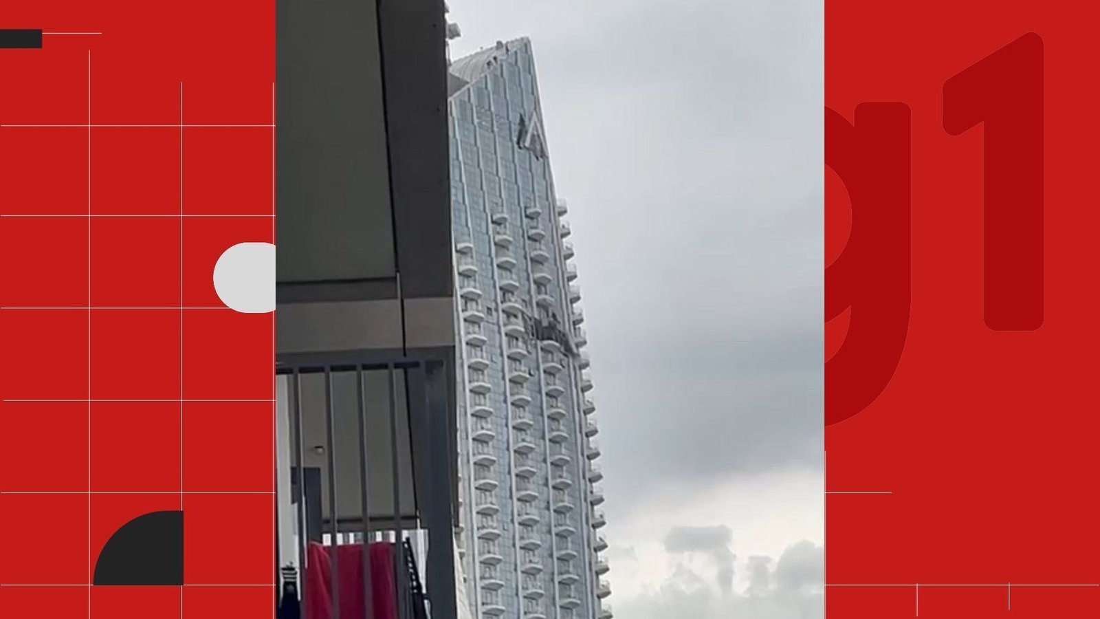 VÍDEO: brasileira que mora ao lado de prédio de luxo atingido por drone do Irã mostra destruição, em Dubai: ‘Surreal’