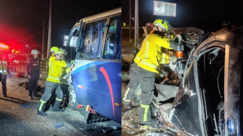 Batida entre carro e micro-ônibus deixa um morto e feridos na Grande Florianópolis