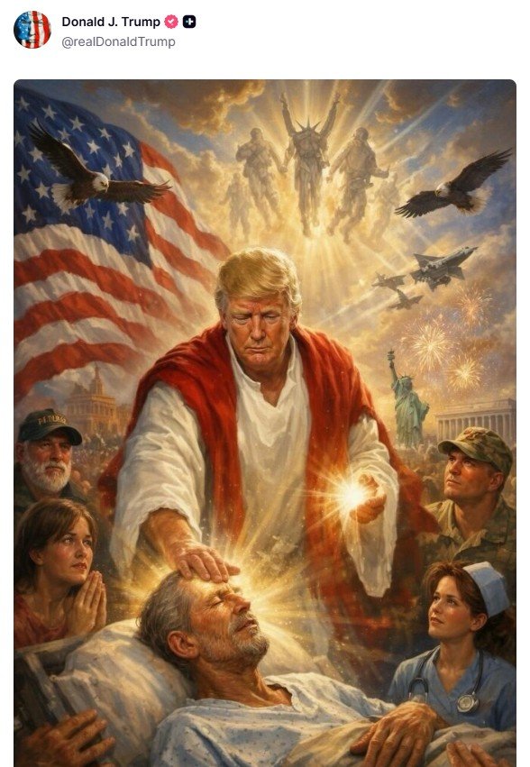 Trump apaga montagem de IA que o mostrava como Jesus