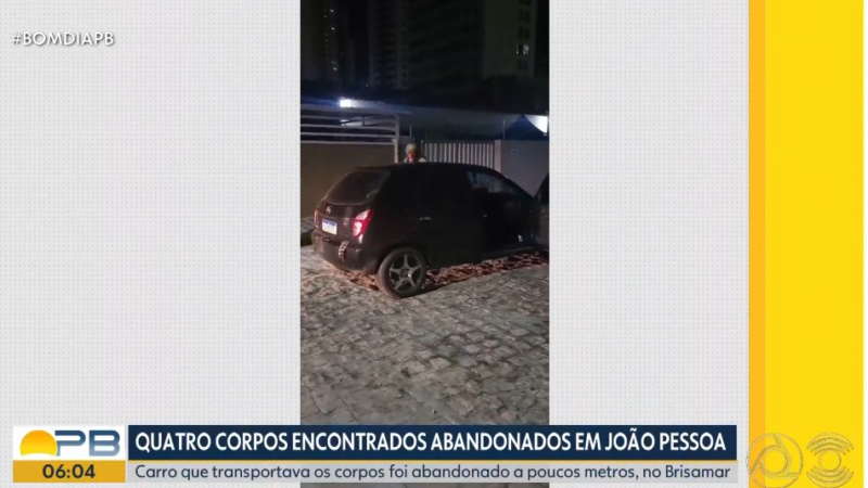 Quatro corpos são encontrados dentro de carro roubado, em João Pessoa