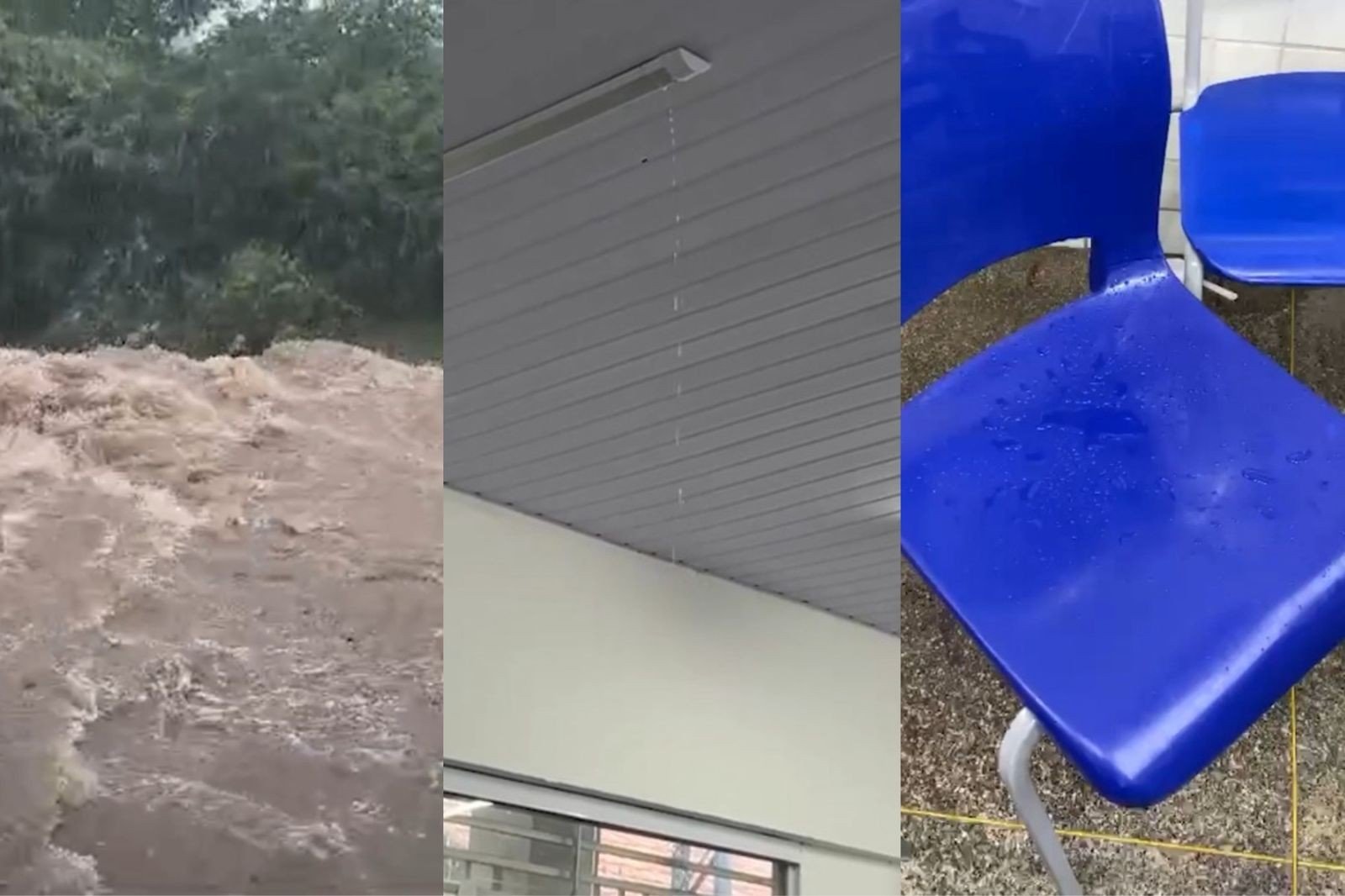 Ruas e avenidas se transformam em rios e escola tem infiltrações após chuva em Teresina