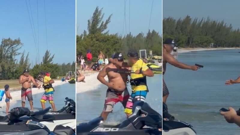 Veja minuto a minuto do vídeo que mostra banhista sacando arma e apontando contra velejador em Arraial do Cabo