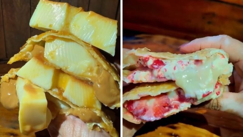 Pastéis de pudim e de morango cravejado criados no interior de SP viralizam nas redes: ‘Sempre esgotam’