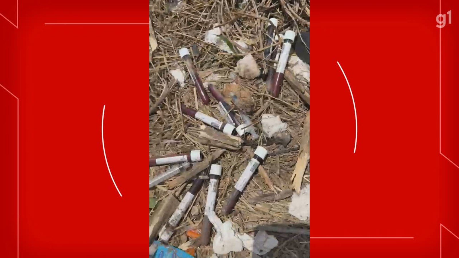 VÍDEO mostra seringas e tubos de sangue descartados de maneira irregular em terreno no DF