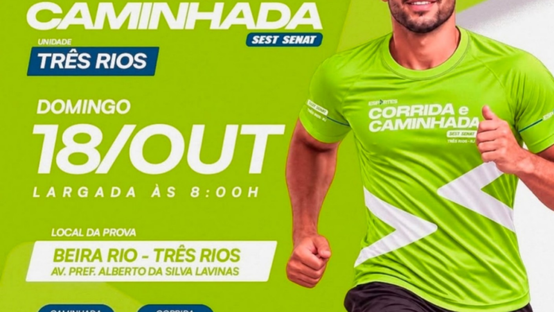 Três Rios recebe corrida e caminhada do Sest Senat neste domingo